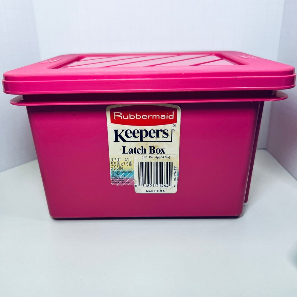 Vintage Rubbermaid Keepers Latch Box‎ Hot Pink 3.7 QT Storage Container 1990 USA